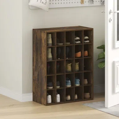 Furinno Fano Shoe Rack, 25-cube Shoe Organizer, Stackable Shoe Organizer, 11.7 X 24.2 X 31.5, For Closet Ent In Amber Pine
