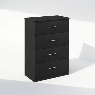 Furinno Frans Simple Design Console Table With 4 Drawers For Entryway, Living Room In Black