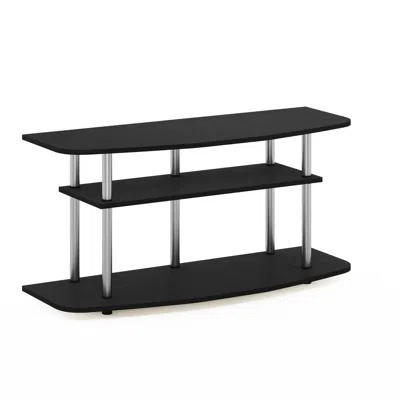 Furinno Frans Turn-n-tube 3-tier Tv Stand For Tv Up To 46, Black Oak