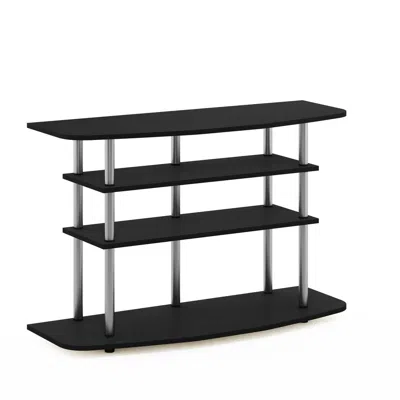Furinno Frans Turn-n-tube 4-tier Tv Stand For Tv Up To 46, Black Oak In Brown