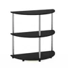 Furinno Frans Turn-n-tube Half Round Console Table, Black Oak