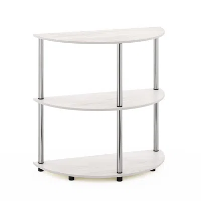 Furinno Frans Turn-n-tube Half Round Console Table, White Oak In Gray