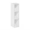 Furinno Fulda 3-tier Space Saving Storage Shelf Bookcase, 8-inch Width, White