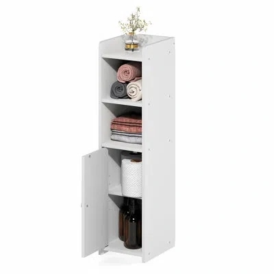 Furinno Fulda Bathroom Storage Cabinet, 5-tier Bathroom Cabinet, Narrow Cabinet With Door And Adjustable She