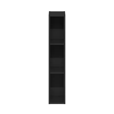 Furinno Fulda Book Shelf, 3-tier Narrow Storage Cabinet, Bookcase With 6-in Width Storage Shelf, 9.3 X 5.9 X In Black