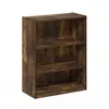 Furinno Gehry 3-tier Bookcase, Bookshelf With Adjustable Shelves, Amber Pine