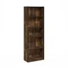 Furinno Gehry 5-tier Bookcase, Bookshelf With Adjustable Shelves, Amber Pine