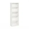 Furinno Gehry 5-tier Bookcase, Bookshelf With Adjustable Shelves, White