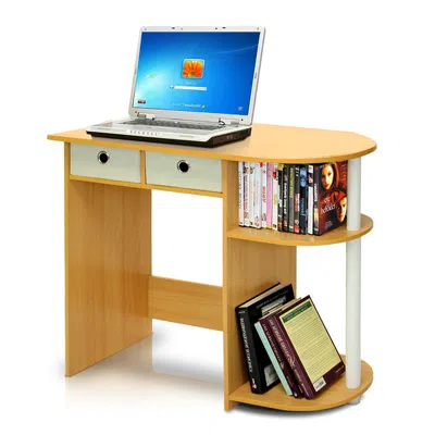 Furinno Go Green Home Laptop Notebook Computer Desk/table, Beech/ivory/white In Brown