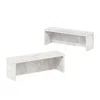 Furinno Helena 18-inch Kitchen Counter Stackable Organizer Shelf, Marble White, Set Of 2
