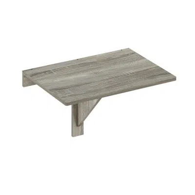 Furinno Hermite Wall Mounting Folding Table, French Oak In Gray