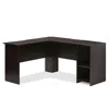 Furinno Indo L-shaped Desk With Bookshelves, Espresso