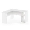 Furinno Indo L-shaped Desk With Bookshelves, White