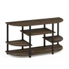 Furinno Jaya 15116 Simple Design Corner Tv Stand, Columbia Walnut/black