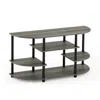 Furinno Jaya 15116 Simple Design Corner Tv Stand, French Oak Grey/black
