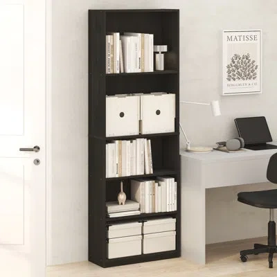 Furinno Jaya Book Shelf, 5-tier Bookshelf With Open Storage Shelf, Standing Bookcase, 9.5 X 24.6 X 71.1, For In Espresso