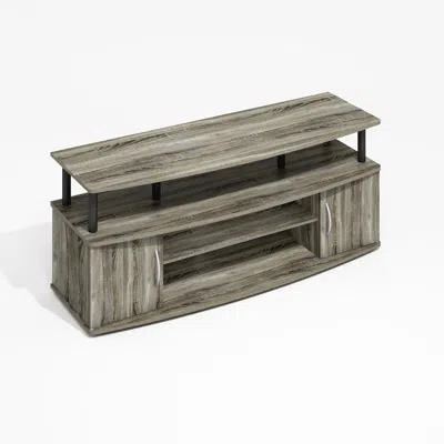 Furinno Jaya Large Entertainment Center Hold Up To 55-in Tv, Grey Oak/black