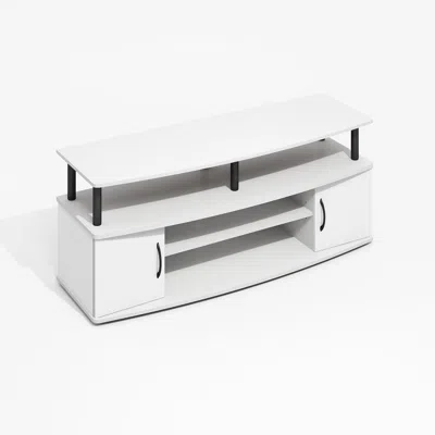 Furinno Jaya Large Entertainment Center Hold Up To 55-in Tv, Plain White/black