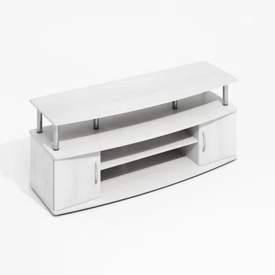 Furinno Jaya Large Entertainment Center Hold Up To 55-in Tv, White Wood