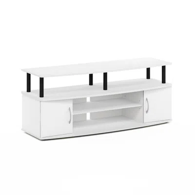 Furinno Jaya Large Entertainment Center Hold Up To 55-in Tv, White/black