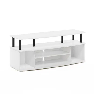 Furinno Jaya Large Entertainment Center Hold Up To 55-in Tv, White/black