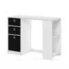 Furinno Jaya Modern Computer Study Desk, White/black