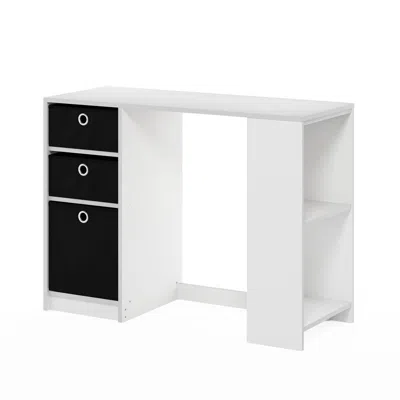 Furinno Jaya Modern Computer Study Desk, White/black