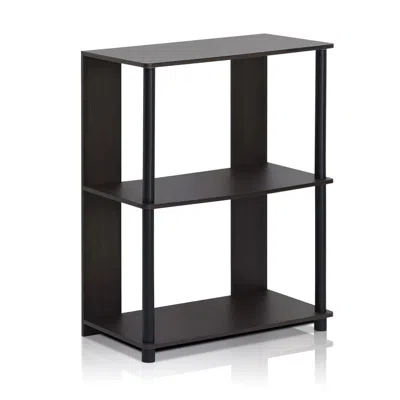 Furinno Jaya Simple Design Bookcase, Walnut, In Black
