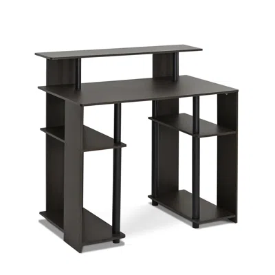 Furinno Jaya Simple Design Computer Writing Desk, Walnut, In Black