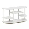 Furinno Jaya Simple Design Corner Tv Stand, White/white