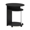 Furinno Jaya Simple Design Oval End Table, Americano, Stainless Steel Tubes