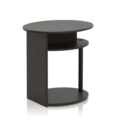 Furinno Jaya Simple Design Oval End Table, Walnut,