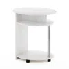 Furinno Jaya Simple Design Oval End Table, White Oak, Stainless Steel Tubes