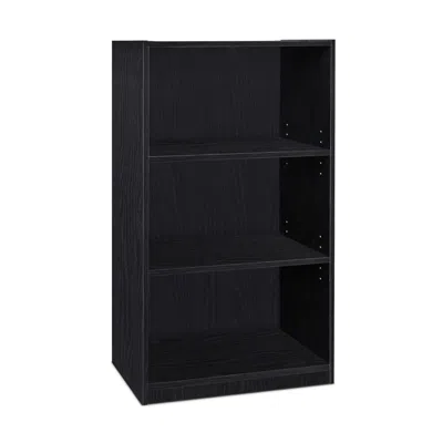 Furinno Jaya Simple Home 3-shelf Bookcase, Black In Brown