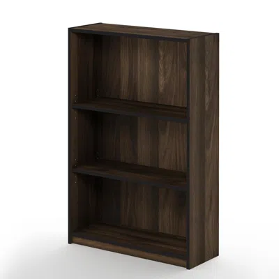 Furinno Jaya Simple Home 3-tier Adjustable Shelf Bookcase, Columbia Walnut, 14151r1cwn In Brown