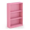 Furinno Jaya Simple Home 3-tier Adjustable Shelf Bookcase, Pink, 14151r1pi