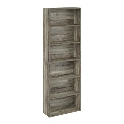 Furinno Jaya Simply Home Free Standing 6-tier Open Storage Bookcase, French Oak In Green