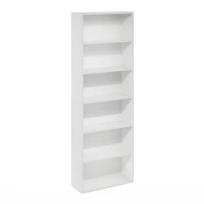 Furinno Jaya Simply Home Free Standing 6-tier Open Storage Bookcase, White