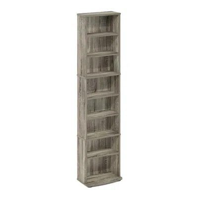 Furinno Jaya Space Saving Multimedia Storage Tower, French Oak In Brown