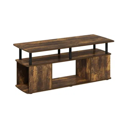 Furinno Jaya Utility Design Coffee Table, Amber Pine/black In Brown