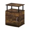 Furinno Jaya Utility Design End Table, Amber Pine/black