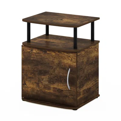 Furinno Jaya Utility Design End Table, Amber Pine/black
