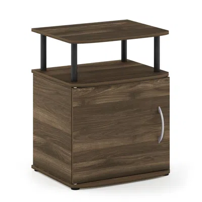 Furinno Jaya Utility Design End Table, Columbia Walnut/black In Brown