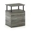 Furinno Jaya Utility Design End Table, French Oak Grey/black