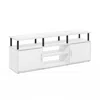 Furinno Jensen Tv Stand For Tv Up To 70 Inch, Solid White/black