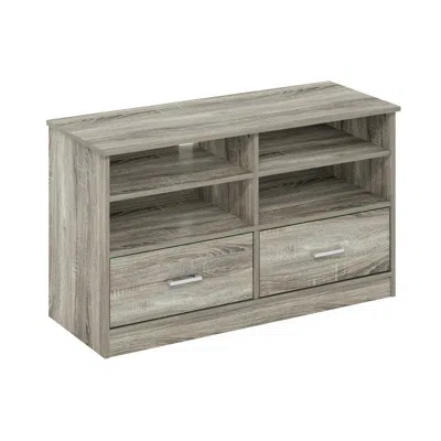 Furinno Jensen Tv Stand With Drawer, French Oak In Gray