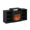 Furinno Jensen Tv Stand With Electric Fireplace For Tv Up To 55", Americano