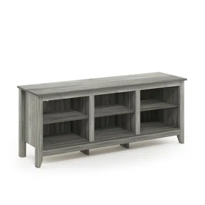 Furinno Jensen Tv Stand With Shelves, For Tv Up To 60 Inch, French Oak Grey In Brown