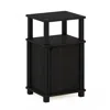 Furinno Just 3-tier End Table With Door, Espresso/black