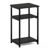 Furinno Just 3-tier Industrial Metal Frame End Table With Storage Shelves, 1-pack, Espresso